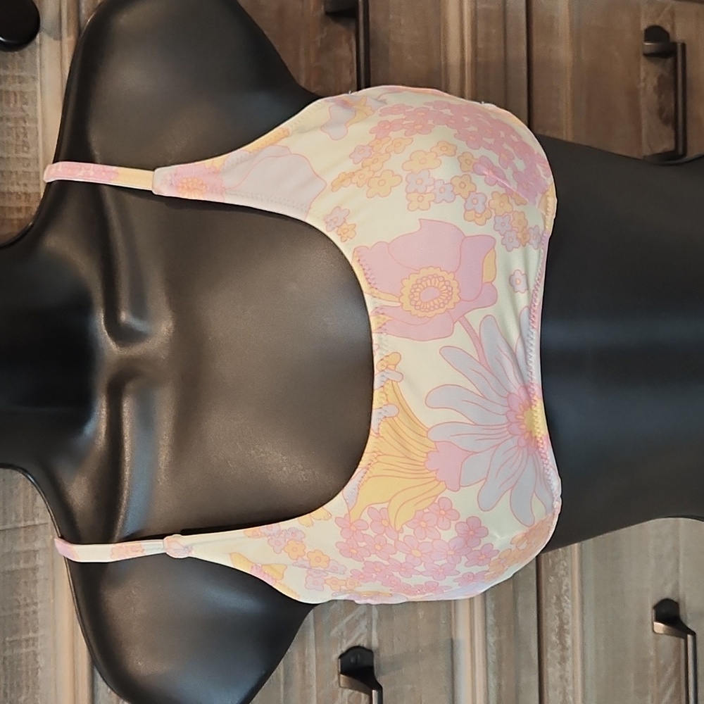Light floral bathing suit top